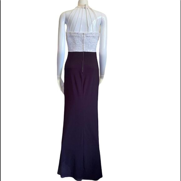 B.DARLING Black and White Halter Maxi Dress - Picture 2 of 12